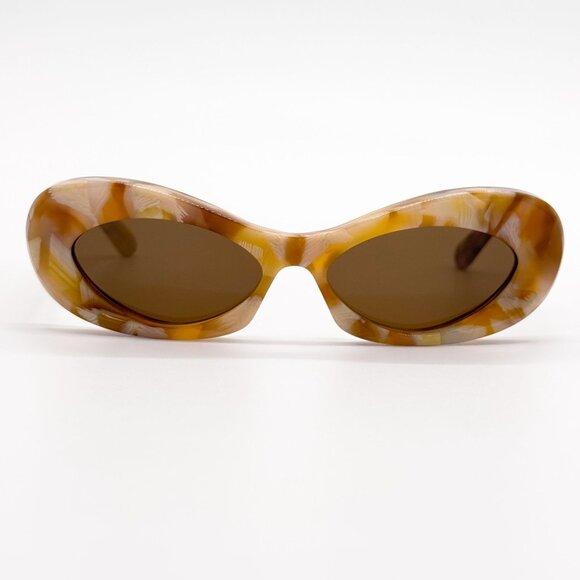 NEW VALENTINO SUNGLASSES VLS-178D HAVANA ORANGE/BROWN OVAL WOMEN EYEWEAR - Picture 3 of 7
